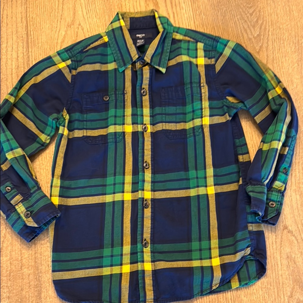 GapKids- Boy’s Blue and Green Plaid Shirt